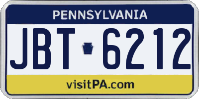 PA license plate JBT6212