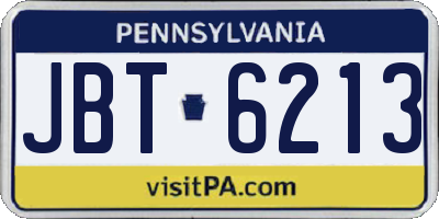 PA license plate JBT6213