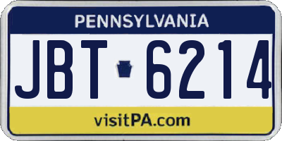 PA license plate JBT6214