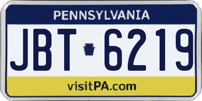 PA license plate JBT6219