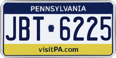 PA license plate JBT6225