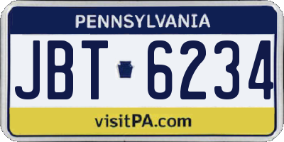 PA license plate JBT6234