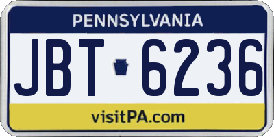 PA license plate JBT6236