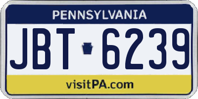 PA license plate JBT6239