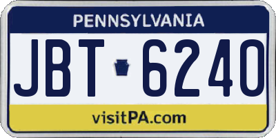PA license plate JBT6240