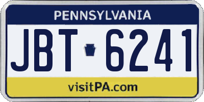PA license plate JBT6241