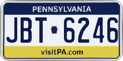 PA license plate JBT6246