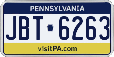 PA license plate JBT6263
