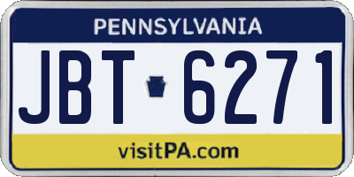 PA license plate JBT6271
