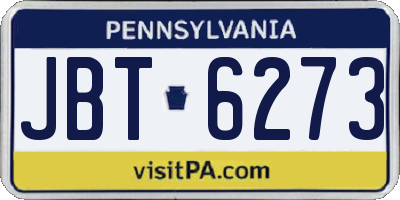 PA license plate JBT6273