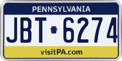 PA license plate JBT6274