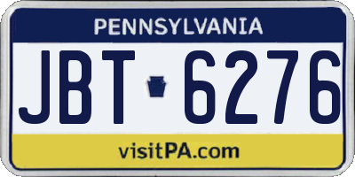 PA license plate JBT6276