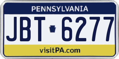 PA license plate JBT6277