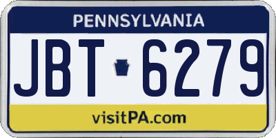 PA license plate JBT6279
