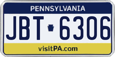PA license plate JBT6306