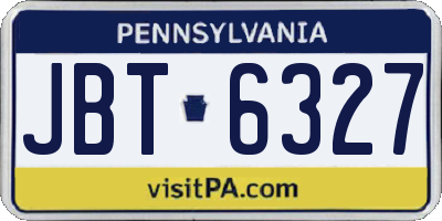 PA license plate JBT6327