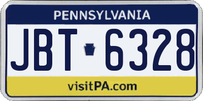 PA license plate JBT6328