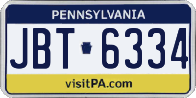 PA license plate JBT6334
