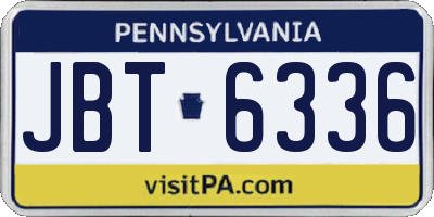 PA license plate JBT6336