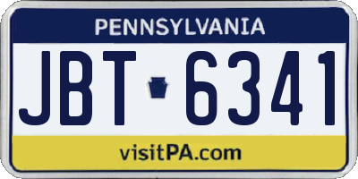 PA license plate JBT6341