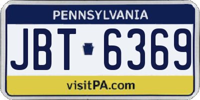 PA license plate JBT6369