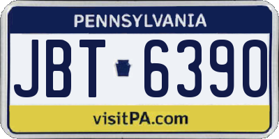 PA license plate JBT6390