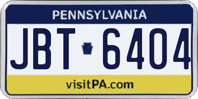 PA license plate JBT6404