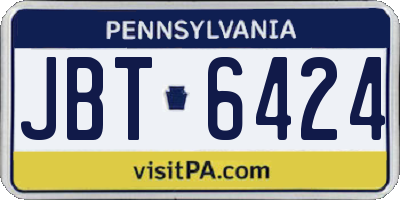 PA license plate JBT6424