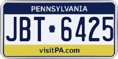 PA license plate JBT6425