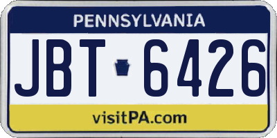 PA license plate JBT6426