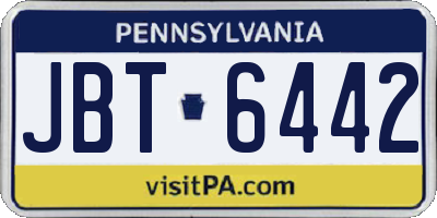 PA license plate JBT6442