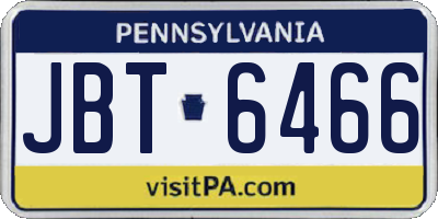 PA license plate JBT6466