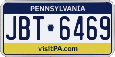 PA license plate JBT6469