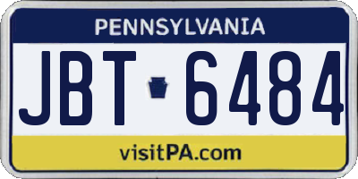 PA license plate JBT6484