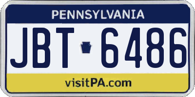 PA license plate JBT6486