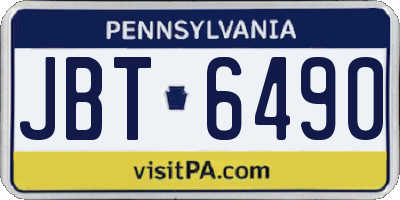 PA license plate JBT6490