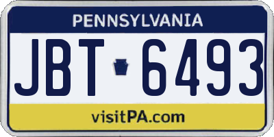 PA license plate JBT6493
