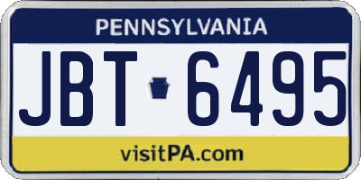 PA license plate JBT6495