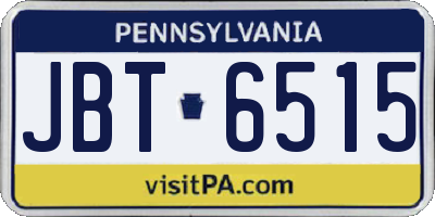 PA license plate JBT6515