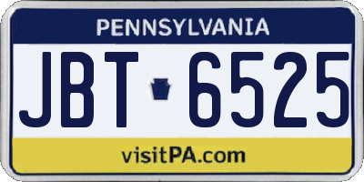PA license plate JBT6525