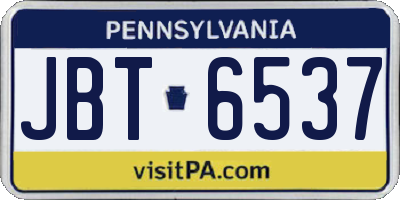 PA license plate JBT6537