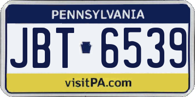 PA license plate JBT6539