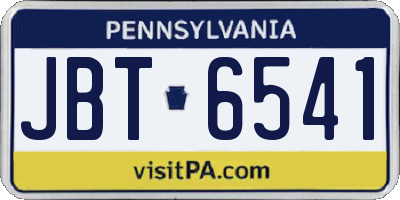 PA license plate JBT6541