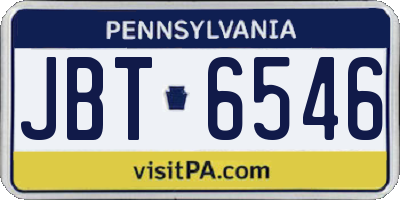 PA license plate JBT6546