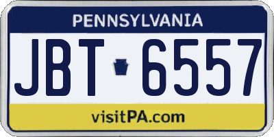 PA license plate JBT6557