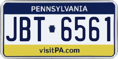 PA license plate JBT6561