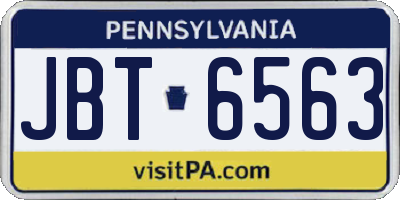 PA license plate JBT6563