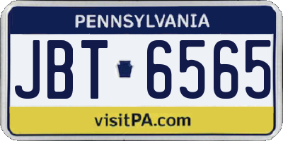 PA license plate JBT6565