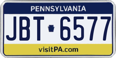 PA license plate JBT6577
