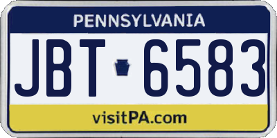 PA license plate JBT6583